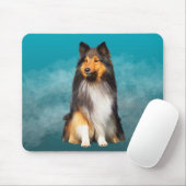 Sheltie Shetland Sheepdog Art Portret Muismat (Met muis)