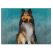 Sheltie Shetland Sheepdog Art Portret Snijplank (Voorkant)