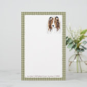 Sheltie Shetland Sheepdog Bust Briefpapier (Staand voorkant)