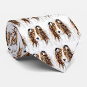 Sheltie Shetland Sheepdog Bust Stropdas (Opgerold)