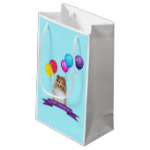 Sheltie Shetland Sheepdog Happy Birthday Gift Bag Klein Cadeauzakje (Achterkant Gekanteld)