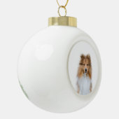 Sheltie Shetland Sheepdog Keramisch balletje Ornam Keramische Bal Ornament (Links)
