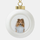 Sheltie Shetland Sheepdog Keramisch balletje Ornam Keramische Bal Ornament (Voorkant)