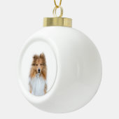Sheltie Shetland Sheepdog Keramisch balletje Ornam Keramische Bal Ornament (Rechts)
