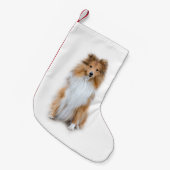 Sheltie Shetland Sheepdog Kleine Kerstsok (Voorkant (Hangend))