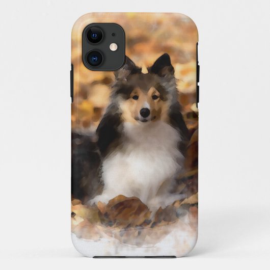 Sheltie Shetland Sheepdog kunstschilderij Case-Mate iPhone Case (Achterkant)