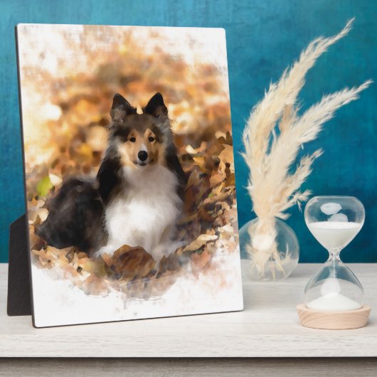 Sheltie Shetland Sheepdog kunstschilderij Fotoplaat (Zijkant)