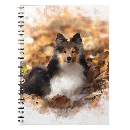 Sheltie Shetland Sheepdog kunstschilderij Notitieboek (Voorkant)