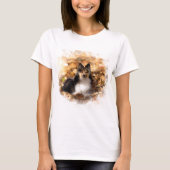 Sheltie Shetland Sheepdog kunstschilderij T-shirt (Voorkant)