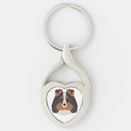 Sheltie, Shetland Sheepdog mix Sleutelhanger (Voorkant)