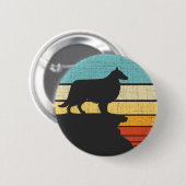 Sheltie Shetland Sheepdog Retro  Hondenliefhebber Ronde Button 5,7 Cm (Voorkant /achterkant)