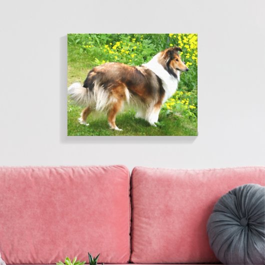 Sheltie Shetland Sheepdog Schilderij Canvas Afdruk (Insitu (Woonkamer))