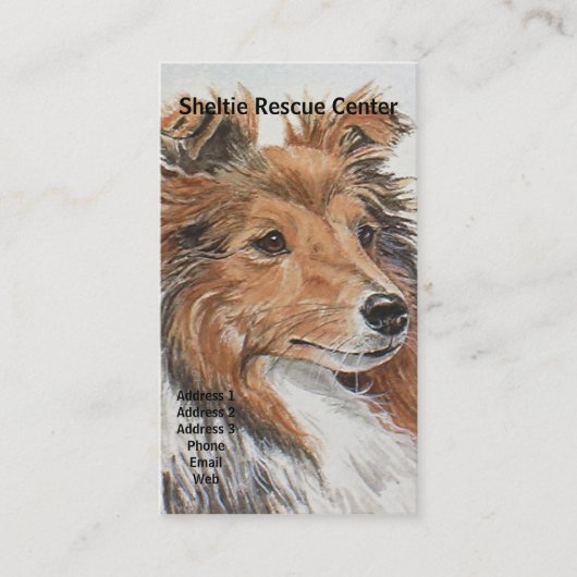 Sheltie Shetland Sheepdog Thme Visitekaartjes (Voorkant)