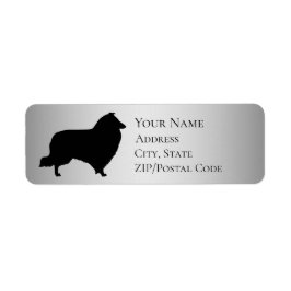 Sheltie Silhouette Return-adres Etiket
