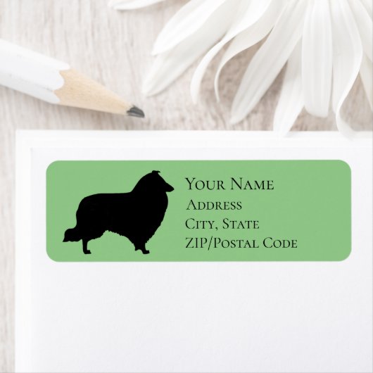 Sheltie Silhouette Return-adres Etiket (Insitu)