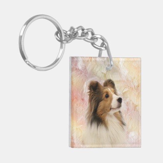 Sheltie Sleutelhanger (Voorkant Links)