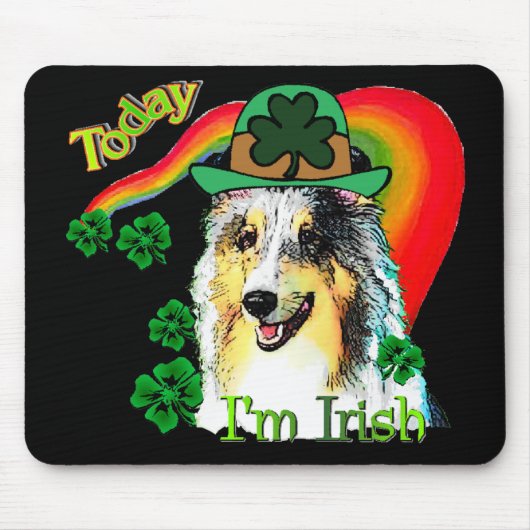Sheltie St. Patricks Day Muismat (Voorkant)