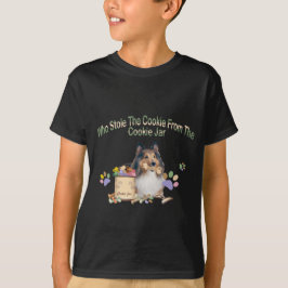Sheltie stal koekje voor donkere kleding t-shirt