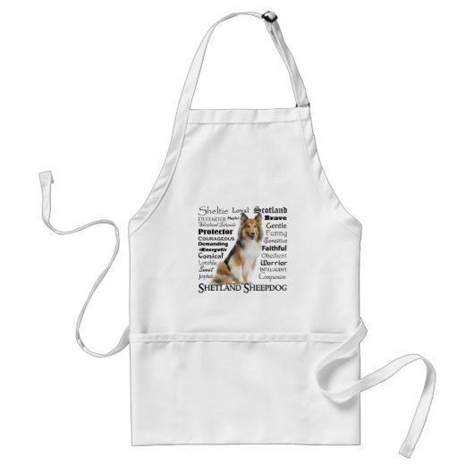 Sheltie Traits Apron Standaard Schort (Voorkant)