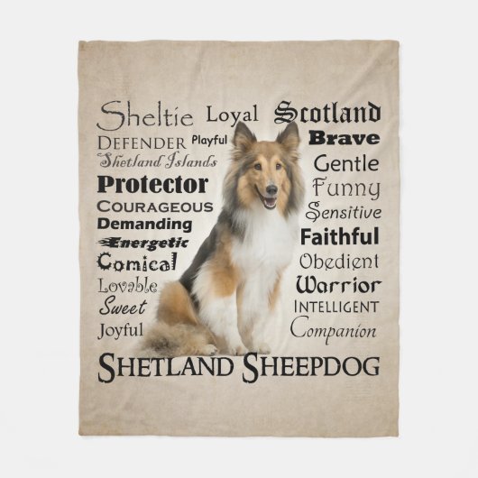 Sheltie Traits Fleece Blanket (Voorkant)