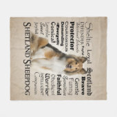 Sheltie Traits Fleece Blanket (Voorkant (Horizontaal))