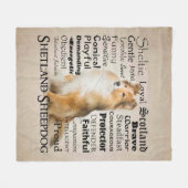 Sheltie Traits Fleece Blanket (Voorkant (Horizontaal))