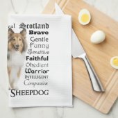 Sheltie Traits keukenhanddoek (Quarter Fold)