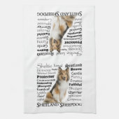 Sheltie Traits keukenhanddoek (Verticaal)