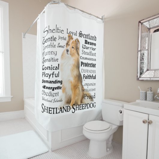 Sheltie Traits Shower Curtain Douchegordijn (In situ)