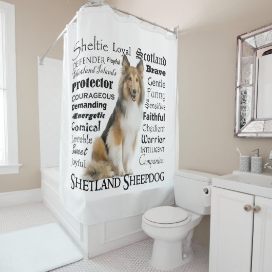 Sheltie Traits Shower Curtain Douchegordijn (In situ)