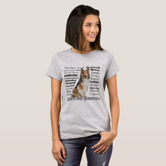 Sheltie Traits T-shirt (Voorkant volledig)