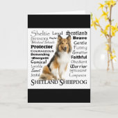 Sheltie Traits T-shirt Kaart (Gele Bloem)