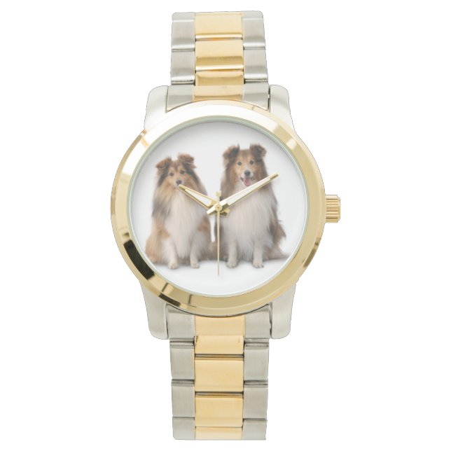 Sheltie tweekleurig horloge, gouden en zilveren To Horloge (Voorkant)