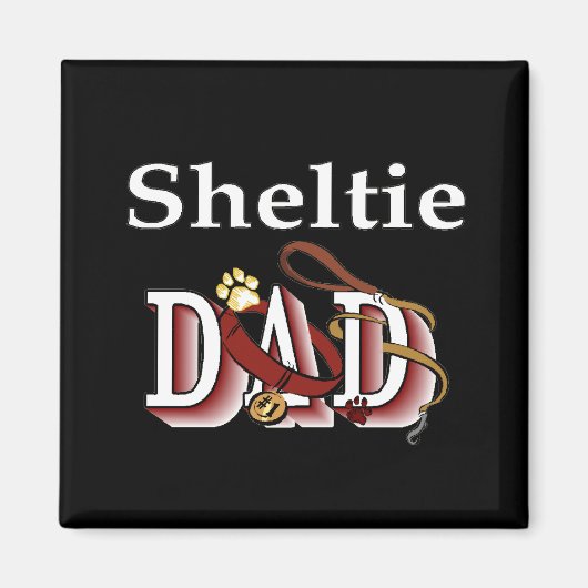 Sheltie vader Magnet (Voorkant)