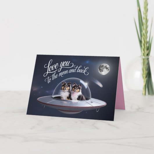 Sheltie Valentine Card Kaart (Voorkant)