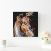 Sheltie Vierkante Klok (Huis)