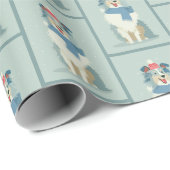 Sheltie Winter Patroon Inpakpapier (Rol Hoek)