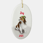 Sheltie with Holly Ornament (Rechts)