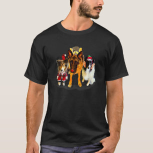 Shelties en Duitse Herdershonden in Kerst Outfit T-shirt