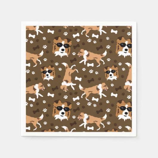Shelties Shetland Sheepdog Collie Dog Pattern Servet (Voorkant)