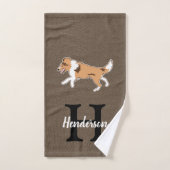 Shelties Shetland Sheepdog Monogram Achternaam Bad Handdoek (Handdoek)