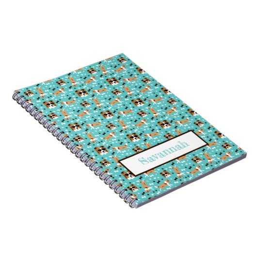 Shelties Shetland Sheepdog Pattern Aqua Notitieboe Notitieboek (Rechterzijde)