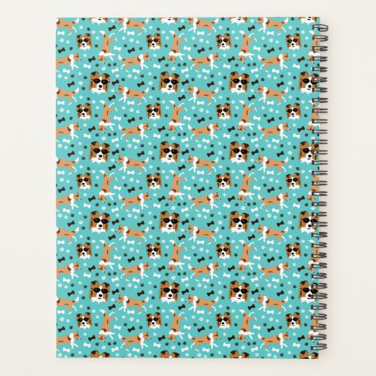 Shelties Shetland Sheepdog Pattern Aqua Planner (Achterkant)