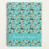 Shelties Shetland Sheepdog Pattern Aqua Planner (Voorkant)