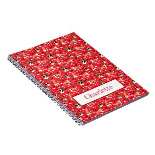 Shelties Shetland Sheepdog Pattern Red Notitieboek (Rechterzijde)