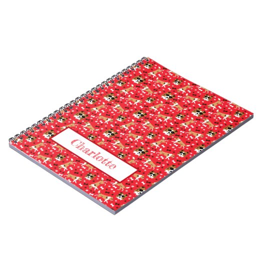 Shelties Shetland Sheepdog Pattern Red Notitieboek (Linkerzijde)