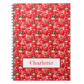 Shelties Shetland Sheepdog Pattern Red Notitieboek (Voorkant)