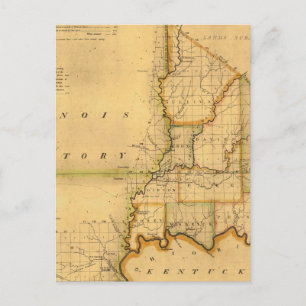 Shelton and Kensett's map of the State of Indiana Briefkaart