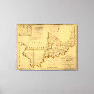 Shelton and Kensett's map of the State of Indiana Canvas Afdruk