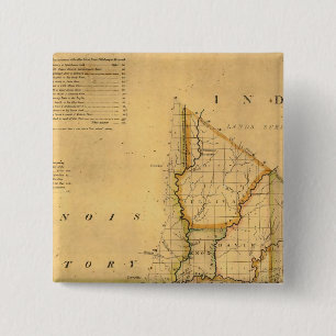 Shelton and Kensett's map of the State of Indiana Vierkante Button 5,1 Cm